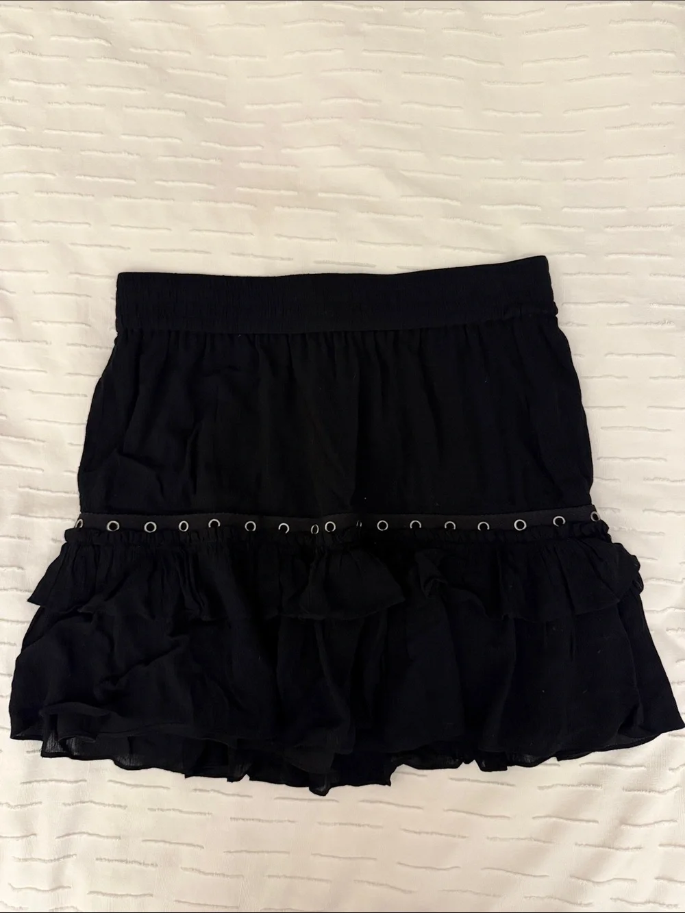Rebecca Minkoff Black Ruffle Mini Skirt